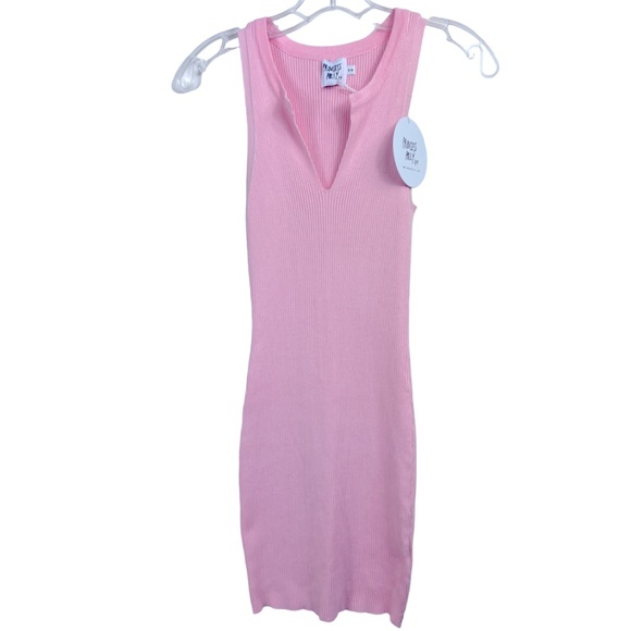 Princess Polly Pink Ribbed Tank Mini Dress S M NWT - Picture 4 of 8